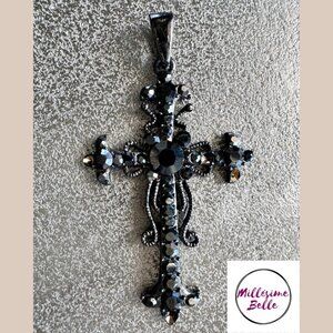 Black Studded Cross Pendant